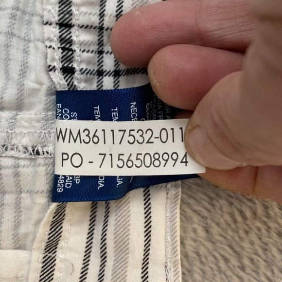 George Mens Cargo Shorts 42 Plaid Casual Flat Front Lightweight Summer White - Picture 9 of 11